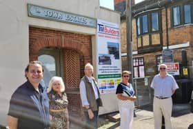Alberto Costa MP with Geraldine Robinson and other trustees at the new museum site in Lutterworth.