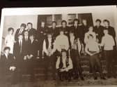 Stu Colman is pictured on the back row, seventh from the left, at the
Granada cinema with other Rugby rockers in 1964.