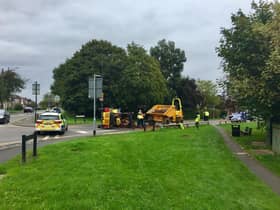 The incident at the top of Windmill Hill in Cubbington today (Monday September 7).