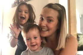 Holly with brother Harry and mum Christina.