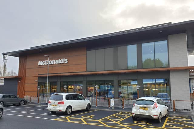 The McDonald's branch next to Tesco in Emscote Road. Photo by Geoff Ousbey.