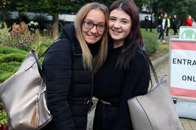 Caitlin Miller and Chloe Forster (social bubble at college). Photo supplied
