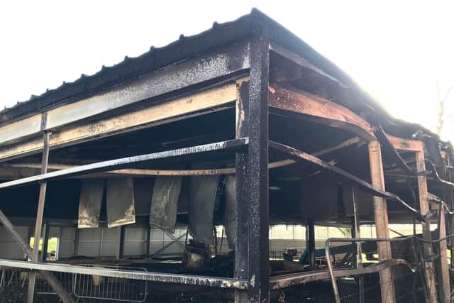 The fire damage to the site. Photo supplied
