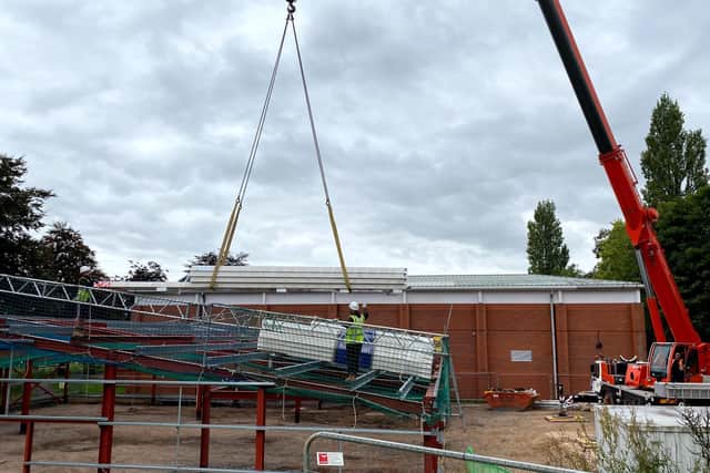 The new HQ structure being put in place. Photo submitted