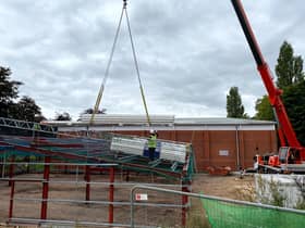 The new HQ structure being put in place. Photo submitted