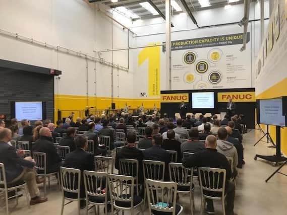 Mark Pawsey speaking at FANUC UK in Ansty Park, Rugby.