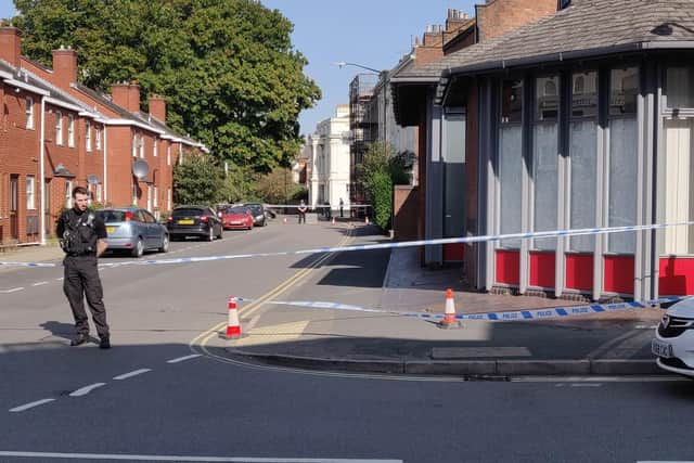 Police cordoned off the area where the attack happened. Photo by Ryan Underwood.