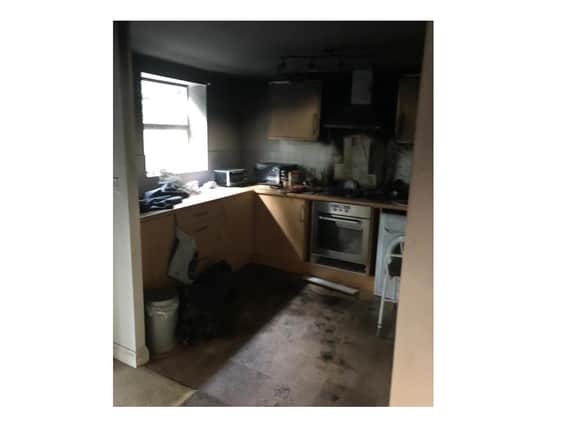 The fire started in the kitchen of a first floor flat in Birch Meadow Close in Warwick.