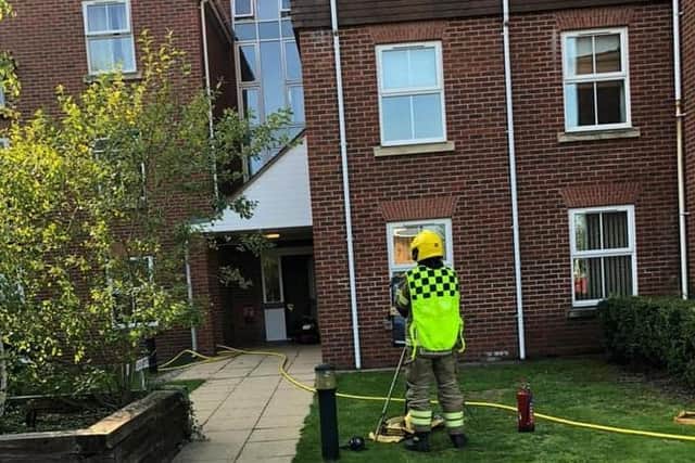 The fire started in the kitchen of a first floor flat in Birch Meadow Close in Warwick.