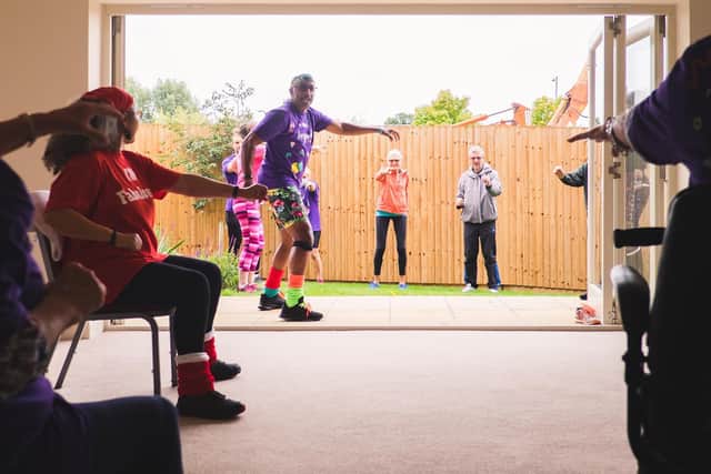 Mr Motivator and his wife, Sandra, hoted a live ‘socially distanced’ workout for residents at Inspired Villages’ Austin Heath retirement village.