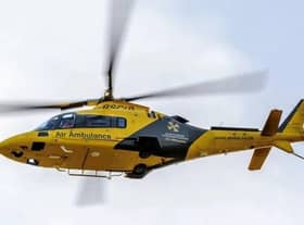 A woman has been airlifted and two other people have been injured following a two-car collision in Southam this afternoon.