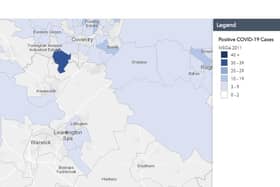 The map showing a rise in cases in the Cannon Park and University area.
(c) OpenStreetMap contributors, and the GIS user community | Esri, HERE