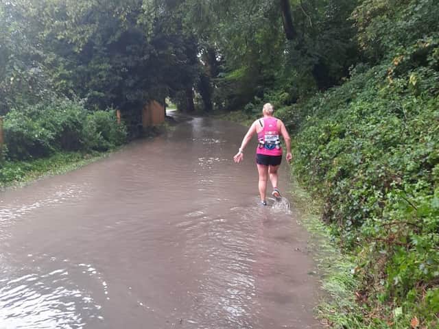 The conditions were a bit testing for the virtual London Marathon.