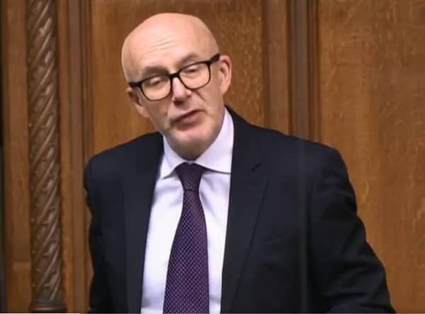 Matt Western MP during his exchange with Boris Johnson in Parliament.