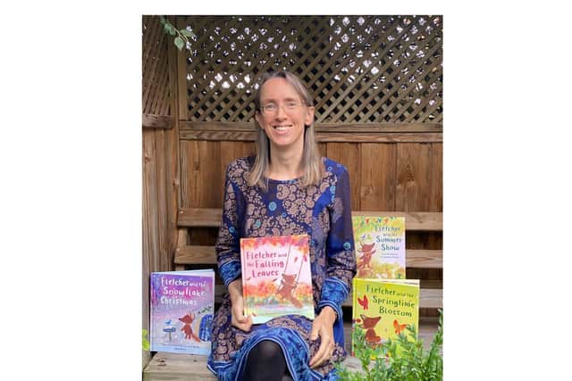 Julia Rawlinson with all four of the Fletcher’s Four Seasons picture book series.