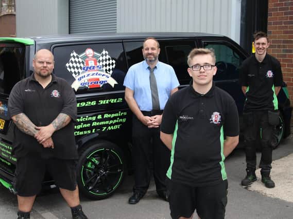 Gas Guzzlers Garage, which has been trading for seven years on Althorpe Street, has recruited a second apprentice from WCG (formerly Warwickshire College Group) after taking on the garage’s first last year. Photo supplied