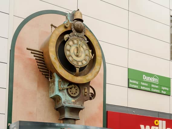 Rugby's beloved hare and tortoise clock, installed in 1995.