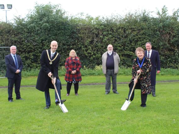 Pictured from left to right: Martin Gallagher (Managing Director Deeley Construction), Councillor Judy Falp (Whitnash Town Council), Councillor Tony Heath (Whitnash Town Council), Councillor Pam Redford (Vice-Chairman Warwick District Council), Councillor Andrew Day (Leader, Warwick District Council).