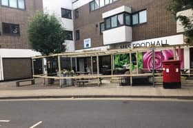 The pergola outside Dough and Brew. Photo submitted