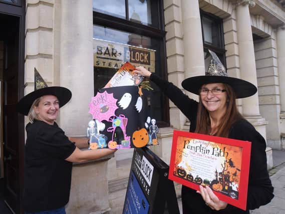 Julia Williams, from Bar + Block, one of the venues taking part in the Pumpkin Path, is pictured left with Alison Shaw, from BID Leamington.