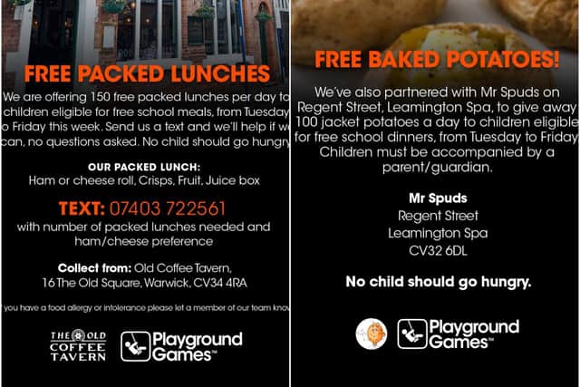 Playground Games has partnered with The Old Coffee Tavern in Warwick and Mr Spuds in Leamington. Photos supplied