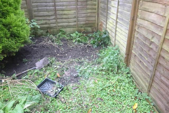 RSPCA Inspector Smith was confronted with a shallow grave when she arrived at the property.