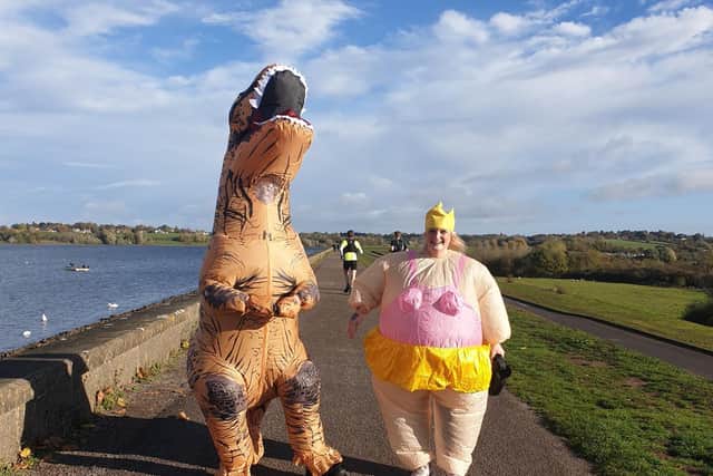 Chris Stockil and Liv Godfrey in their costumes at Draycote Water. Photo supplied