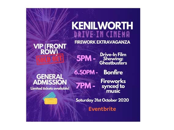 The advertisement for the Kenilworth Drive-In Cinema event on October 31.