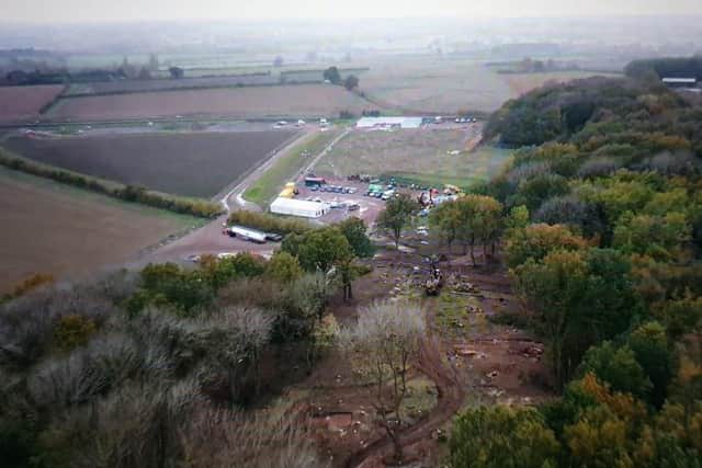 Drone footage shows just how much damage has been done to South Cubbington Wood.