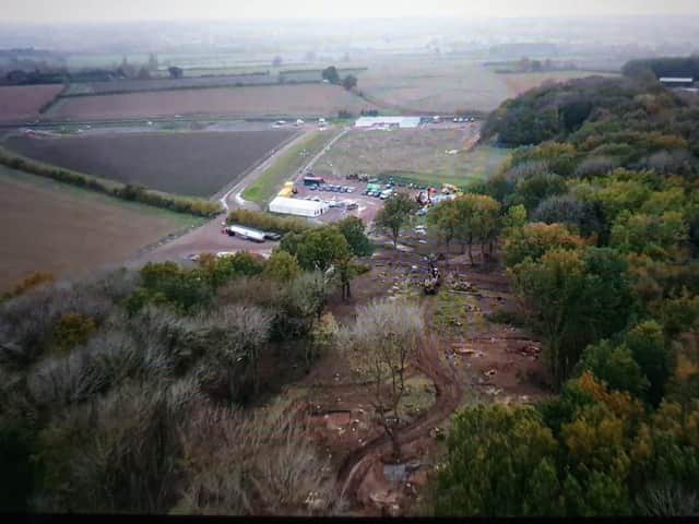 Drone footage shows just how much damage has been done to South Cubbington Wood.