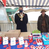 Cllr Terry Morris, Mayor of Warwick, at the Warwick Branch of the Royal British Legion's stall at Warwick market. Photo supplied