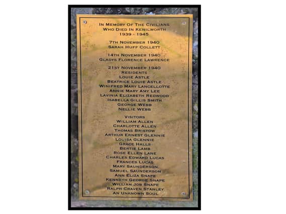 The civilian names have been added to the war memorial.