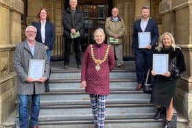 The category winners for the Leamington in Bloom competition with Leamington Mayor Cllr Susan Rasmussen.