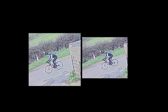 CCTV images of the cyclist.