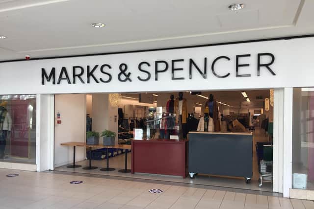 A click and collect stand has been set up at the Upper Mall entrance of M&S in the Royal Priors shopping centre in Leamington due to the second national lockdown of the Coronavirus pandemic.
