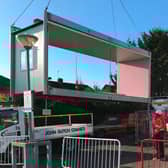 The new children’s assessment unit arriving at Warwick Hospital. Photo by SWFT