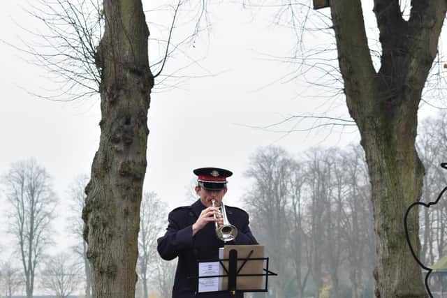 A musician from the Salvation Army attended to play The Last Post.