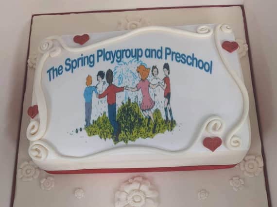 The cake made to celebrate 30 years of Spring Playgroup and Preschool in Keniworth.