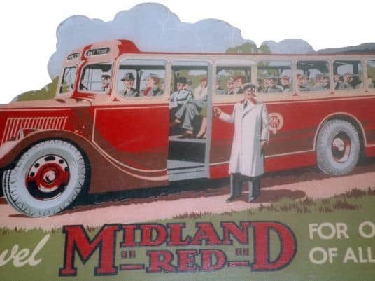 A Midland Red advertisement for a 1930s tourer coach.