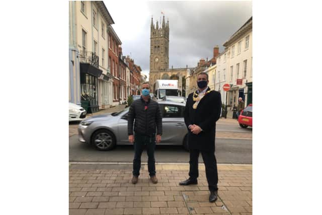 Jon Grey from Clean Air Warwick with Warwick Mayor Cllr Terry Morris. Photo supplied