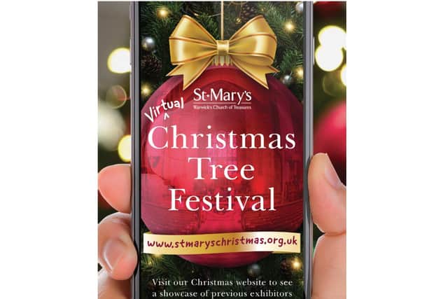 The team at St Mary's Church have created a 'virtual Christmas tree festival' this year. Poster designed by James Cooper Creative