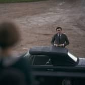 Photo from a scene in Season 4 of Netflix's The Crown filmed at Ragley Hall in Warwickshire .