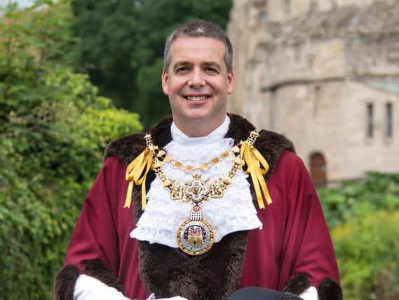 Cllr Terry Morris, Mayor of Warwick, is due to appear at the visitor information stall at Warwick market this weekend to hand out the 'Mayor of Warwick's Christmas vouchers'. Photo by Warwick Town Council
