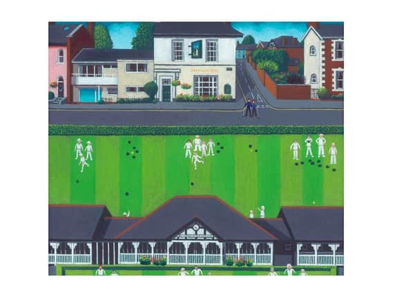 Mark Kaiser's painting of Leamington Bowling Club and The Cricketers in Archery Road. Photo supplied by Mark Kaiser
