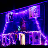 Leamington's deputy mayor Nick Wilkins switched his Christmas lights on Tuesday, December 1 in aid of the homeless charity LWS Night Shelter. Photo by Darren Lock.