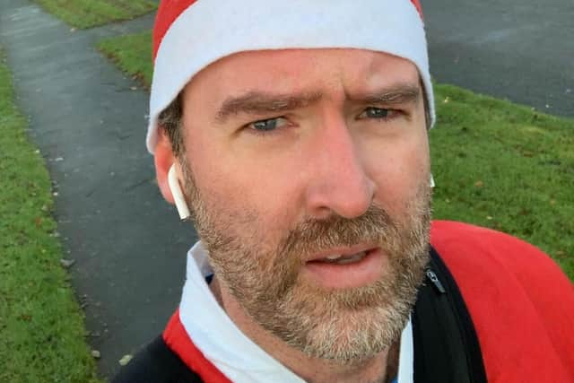 Darren Laffey is running 5k dressed as Santa every day throughout December to raise money for the Alzheimer's Society in his 5ks of Christmas challenge.