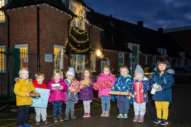 Parents of children at Castle Nursery and Preschool in Kenilworth have donated more than 300 presents to the Salvation Army Christmas Present Appeal and the youngsters are pictured here holding some of the gifts.