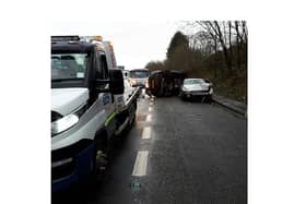 Emergency services are warning drivers to be careful after a car hit standing water and lost control, colliding with the another vehicle.