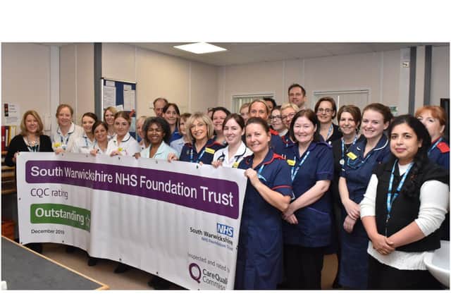 SWFT staff celebrating their ‘Outstanding’ CQC rating in December 2019 prior to Covid-19. Photo supplied