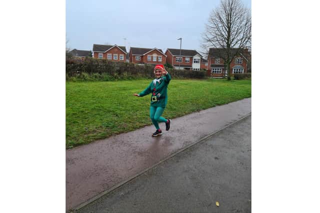 Ravinder Virdee, one of the Austin Heath team members, ran 20 miles around Warwick in an elf costume. Photo submitted